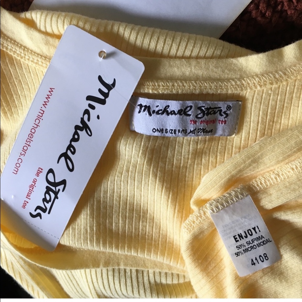 🇺🇸 MICHAEL STARS RIB SCOOP TANK TOP e470,472-6 - Picture 6 of 8